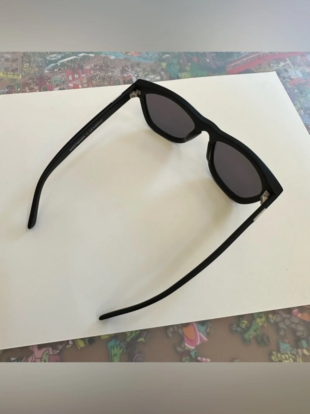 Westward Leaning Pioneer Sunglasses with Marble Detail at Temples